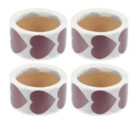 HORIALENCE 4 rouleaux d'autocollants à gratter en forme de cœur, étiquettes pour cartes à gratter à faire soi-même, idéales pour les cadeaux de mariage, les fêtes et le scrapbooking (or