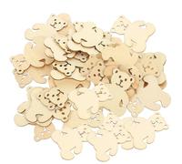 HORIALENCE 40 Pièces Copeaux de Bois D'ours 40 Pcs Décorations en Bois pour Loisirs Créatifs DIY pour Bricolage Présent Artistique et Décoration Fête