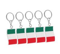 HORIALENCE 5 Pièces Porte Clés PVC Italie Lot de Pendentifs Créatifs avec Design de Drapeau Italien Accessoires de Sac Scolaire et Souvenirs pour Printemps