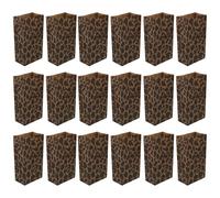 HORIALENCE 50 Paquet en Papier Kraft Alimentaire Motifs Léopard Délicats, Faciles à Porter Odeur, pour Fêtes et Emballages Présents, Lot de 50 Pièces