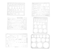 HORIALENCE 6 Pièces Pochoirs Géométriques pour Gabarits de Règle et Outils de Pratiques pour École