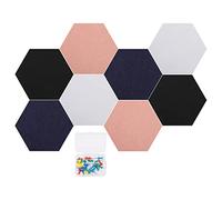 HORIALENCE 8pièces Tableau Affichage Mural Feutre Hexagonal Tableau Mémo Pour Photos Documents Et Notes Lot De Panneaux