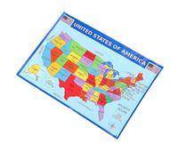 HORIALENCE Affiches Éducatives Carte Murale des États-américains Lot de 2 Résistantes à L'usure en Papier UV Légère pour Chambres et Apprentissage des Étudiants