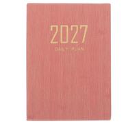 HORIALENCE Agenda journalier A5 2027 - Planification hebdomadaire et calendrier annuel - Cahier scolaire en anglais pour l'école et le bureau - Format A5 - Planificateur de gestion du temps rose