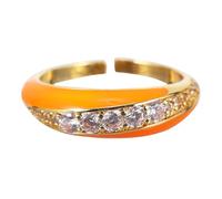 HORIALENCE Bague Réglable en Cuivre Plaqué Orange Bague D’Ouverture pour Femme Bijou Ajustable Anti-Stress Accessoire Mode Taille Unique 1 Pièce