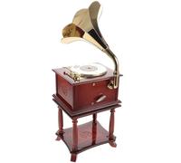 HORIALENCE Boîte à Musique Gramophone Rétro Mini, Tourne-Disque de Table, Plastique et Métal, Mélodies Classiques, Compacte, Présent pour Célébrations et Occasions Spéciales