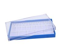 HORIALENCE Boîte de Rangement Bleue en Plastique Couvercles, Plateau Compartimenté de Précision pour Vis et Pièces de Mouvement, Usage Professionnel en Horlogerie