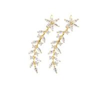 HORIALENCE Boucles d'Oreilles Grimpantes Fleurs Éclatantes pour Femmes en Acier Inoxydable Élégantes et Confortables Accessoire de Mariage Soirée Design Minimaliste et Chic