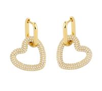 HORIALENCE Boucles Oreilles Pendantes Cuivre pour Femme Cœur Amour avec Cristaux Bijoux Fantaisie Élégants pour Festival et Soirée Cadeau Féminin