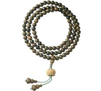 HORIALENCE Bracelet De Perles En Bois De Santal 108 Perles Naturel Unisexe Cordon Élastique Chapelet Bouddhiste Multi-tour Quotidien 6 Mm Couleur Naturelle