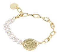 HORIALENCE Bracelet Esthétique à Maillons Asymétrique en Métal Allié, Accessoire de Poignet Femme pour Tenue Quotidienne, Design Créatif Visage Humain Perles, Taille Unique