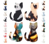 HORIALENCE Breloques de Chat et Présents D'anniversaire Couleur Aléatoire Lot de 30 en Acrylique Charms Polyvalents Design Mignon pour Bijoux DIY pour Bijoux Faits Main
