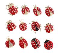 HORIALENCE Broche Créative Insecte 12 Pièces, Épingle à Poitrine Cartoon, Alliage Léger, Pour Femmes Et Filles, Accessoire Vêtement Fête Soirée, Couleurs Chatoyantes, Taille Moyenne