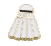 HORIALENCE broche de badminton goupille en alliage de zinc broche de sport épinglette de dessin animé broche en alliage de zinc broche d'insigne de dessin animé broche de manteau blanche