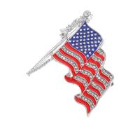 HORIALENCE Broche Drapeau Américain Alliage avec Cristaux Épingle de Revers Décorative pour Vêtements et Accessoires Badge Usa et Élégant pour Fête Nationale et Cadeau Femme