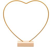 HORIALENCE Cadre de Couronne Décorative en Métal et Bois avec Support, Couronne de Cerceau Floral pour Décoration de Mariage, Résistant la Déformation Renversement