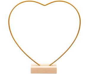 HORIALENCE Cadre de Couronne Décorative en Métal et Bois avec Support, Couronne de Cerceau Floral pour Décoration de Mariage, Résistant la Déformation Renversement
