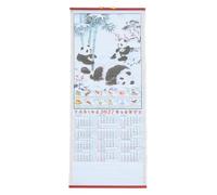 HORIALENCE Calendrier mural chinois 2027 - Illustration de panda, calendrier Feng Shui à suspendre sur le thème du zodiaque (30 x 12,5 pouces) - Décoration murale pour le Nouvel An lunaire, salon