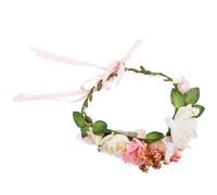 HORIALENCE Coiffe de guirlande hawaïenne couronnes de fleurs pour femmes mariage couronne de tête de fleur de mariée décoration petite couronne ornement de couronne Plastique rose