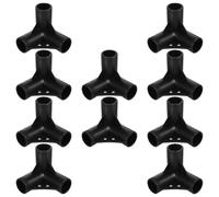 HORIALENCE Connecteurs de Jardinage en Plastique 20mm, 10 pièces, connecteurs d'angle à 3 Voies et à 4 Voies, pour Construire Une Serre et Un Treillis de Vigne, PP Noir