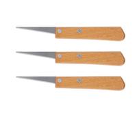HORIALENCE Couteau à Modeler L'argile 3pcs Poignée en Bois, Outil de Sculpture sur Poterie en Acier Inoxydable, Réparation Rapide et Usage Polyvalent pour Projets DIY et Écoles D'art