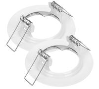 HORIALENCE Couvercle de Downlight Gu10 en Métal Blanc, Lot de 2 Pièces Cadre de Montage Simple et Clips pour Spots Encastrés, pour Couloir et Salle à Manger