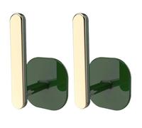 HORIALENCE Crochets Muraux Repositionnables 2 Pièces en Plastique Multifonctionnels Vert, Design en L pour Rangement Mural la Cuisine et Décoration Murale Chambre