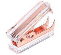 HORIALENCE Dégrafeuse Manuelle Transparente en Acrylique Rose Doré, Outil Pratique D'extraction D'agrafes pour Bureau et École, Accessoire Compact pour Fournitures de Bureau, Arrache-agrafes