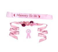 HORIALENCE Écharpe Fleurie Rose pour Future Maman, 1 Set en Polyester, Taille Ajustable et Confortable, pour Baby Shower et Fête de Maternité