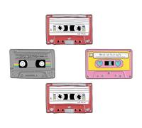 HORIALENCE Épingle pour Événements pour Décontractés en Aléatoire et Style Formels Cassette Rétro 4pcs Alliage Design Vintage Couleurs Variées Femme