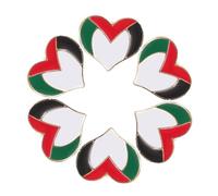 HORIALENCE Insignes Patriotiques Palestine En Métal Forme De Cœur, Broches Drapeau Palestinien Accessoire Vestimentaire, Lot De 6 Pièces Compactes, Souvenir De Voyage Pour Amateurs