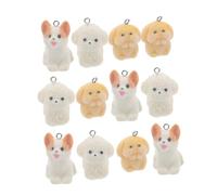 HORIALENCE Lot De 12 Pendentifs En Résine Pour Chien Figurines De Chiot Colliers Pendentifs En Résine Boucles D'Oreilles Pendantes Flocage