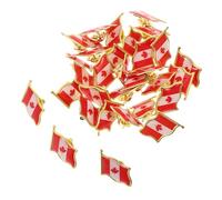 HORIALENCE Lot de 25 Épinglettes Broches Drapeau du Canada en Fer Rouge, Chic et Solide, Accessoire Solide pour Vêtements et Déguisements