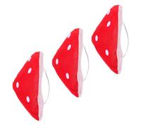 HORIALENCE Lot de 3 Chapeaux Champignons Rouges Tachetés Taille Unique Diamètre 18 Cm en Tissu Léger pour Cosplay, Fêtes D’Halloween et Festivals, Bérets Garçon et Filles et Adultes