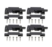 HORIALENCE Lot de 4 Verrous de Sécurité pour Fenêtres Coulissantes en Alliage de Zinc, Serrure à Came Droite Butée, Couleur Noire, Compatible Châssis Moyen, Sécurité Garçon et Filles