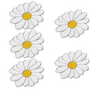 HORIALENCE Lot de 5 Broches en Alliage Léger Forme Fleur de Marguerite Blanche, Épingles Décoratives Élégantes pour Femmes, pour Mariage et Soirée