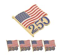 HORIALENCE Lot de 5 commémoratives du 250e anniversaire de l'indépendance des États-Unis : insigne rectangulaire drapeau américain (1776-2026), accessoire de collection souvenir.