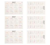 HORIALENCE Lot de 6 calendriers autocollants réversibles : calendrier double face 2027 « Année du Mouton », agenda annuel minimaliste pour bureau, maison ou chambre d’étudiant.