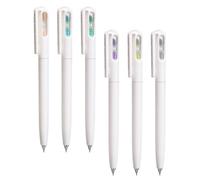 HORIALENCE Lot de 6 Stylos à Encre Liquide en Plastique de Sablier, Couleurs Assorties Bleu, Vert, Rose, Violet, Jaune et Argenté, Outils D’écriture de Bureau Ergonomiques, pour