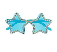 HORIALENCE Lunettes de Soleil sans Monture D’étoile Couleur Bleu Ciel, Lunettes Amusantes Bonbon Style Années 90, Accessoires pour Femmes, pour Photo et Fêtes