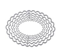 HORIALENCE Matrices de Découpe Cadre Ovale pour Scrapbooking en Acier Carbone Argenté, Outils Créatifs pour Fabrication de Cadres Photo et Projets de Mariage
