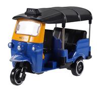 HORIALENCE Modèle Tricycle Vintage Alliage Bleu Décor Rétro Thaïlandais Figurine Miniature pour Bureau et Collection
