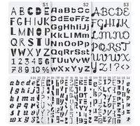 HORIALENCE Modèles de Lettres Décoratives en Plastique pour Peinture et Dessin, Pochoirs Réutilisables Adaptés à Papier et Roche, pour Œuvres Artistiques