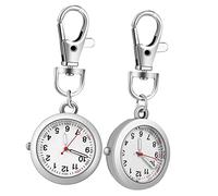 HORIALENCE Montre D'infirmière à Clip Lumineuse avec Mouvement à Quartz, Double Lot Argenté, Petite Montre Portable pour Personnel Médical