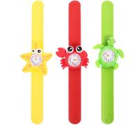 HORIALENCE Montres Animaux Marins de pour Garçon et Lot de 3 Bracelet en Plastique Montre à Claque Couleurs Aléatoires pour et Design