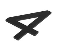 HORIALENCE Numéro de Maison Autocollant en Acrylique 3d 4 Noir Mat 5mm, Panneau Numéro Extérieur 9,9 X 7,1 Cm, Chiffres à Coller pour Boîte aux Lettres, Porte D’entrée et Façade, Résistant