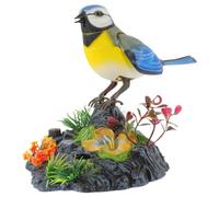 HORIALENCE Oiseau Imitation Électrique Jaune en Abs Voix Chantante, Ornement pour Cage à Oiseaux Adapté comme Présent pour Garçon et Filles