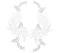 HORIALENCE Patchs Brodés Thermocollants Feuilles Blanches 2 Pièces pour Vêtements DIY Décoration Couture Réparation Chemises Jeans Paquet