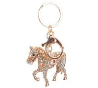 HORIALENCE Porte-clés Élégant Décoloration en Alliage Cheval Orné de Cristaux, Compact et Chic, Accessoire Décoratif pour Paquet à Main et Clés