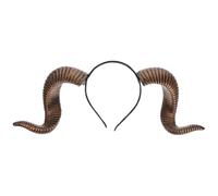 HORIALENCE RAM Headband Halloween Gothic Horn Hair Hoop Adjustable PU Horns Detachable Costume Accessory For Men And Women